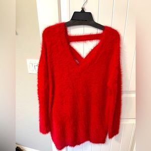 Red sweater long NWOT